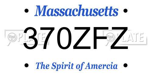 370ZFZ Massachusetts License Plate