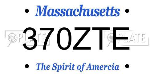 370ZTE Massachusetts License Plate