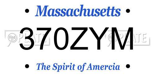 370ZYM Massachusetts License Plate