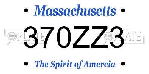 370ZZ3 Massachusetts License Plate