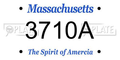 3710A Massachusetts License Plate