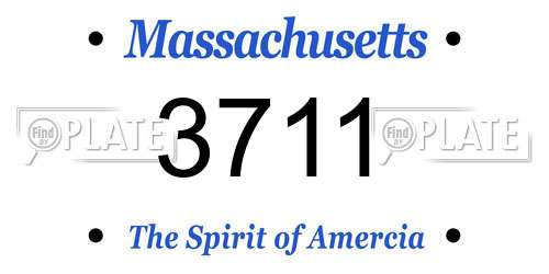 3711 Massachusetts License Plate
