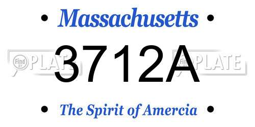3712A Massachusetts License Plate