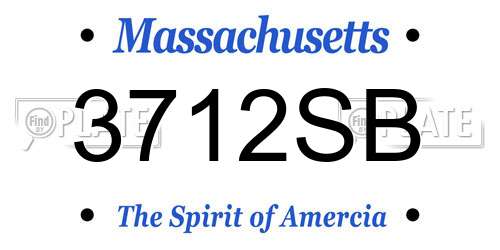3712SB Massachusetts License Plate