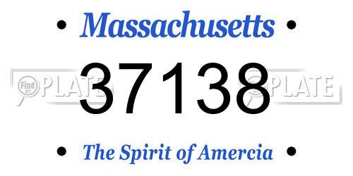 37138 Massachusetts License Plate
