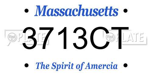 3713CT Massachusetts License Plate