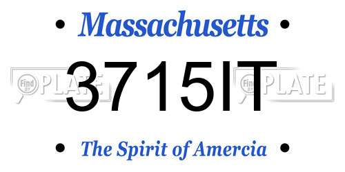 3715IT Massachusetts License Plate