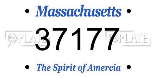 37177 Massachusetts License Plate