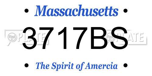 3717BS Massachusetts License Plate