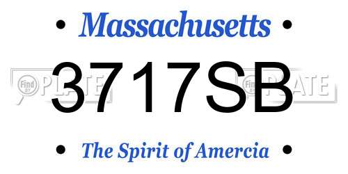 3717SB Massachusetts License Plate