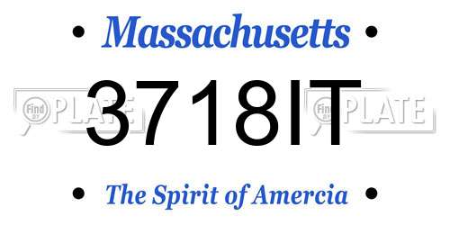 3718IT Massachusetts License Plate