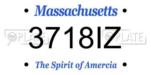 3718IZ Massachusetts License Plate