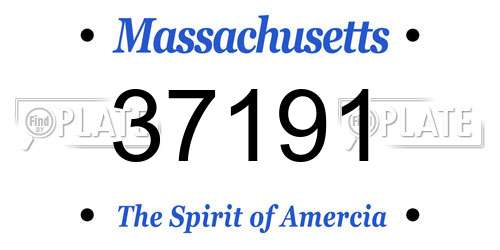 37191 Massachusetts License Plate