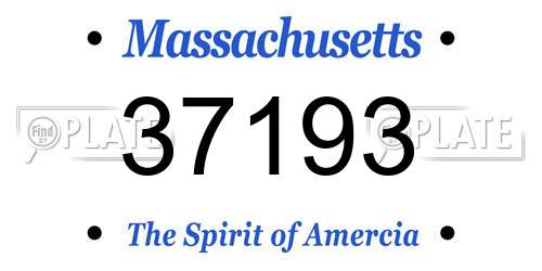 37193 Massachusetts License Plate