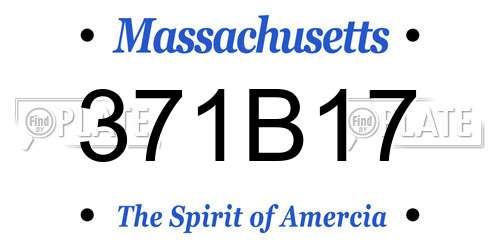 371B17 Massachusetts License Plate