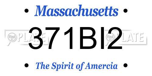 371BI2 Massachusetts License Plate