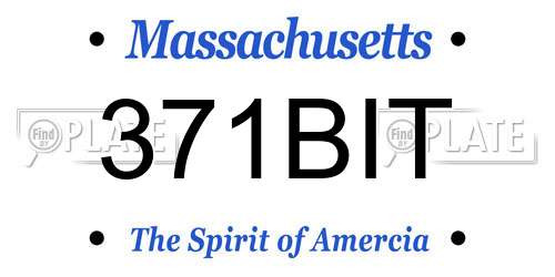371BIT Massachusetts License Plate