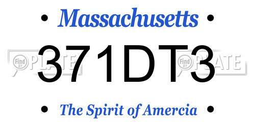 371DT3 Massachusetts License Plate