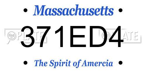 371ED4 Massachusetts License Plate