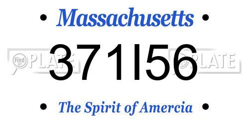 371I56 Massachusetts License Plate