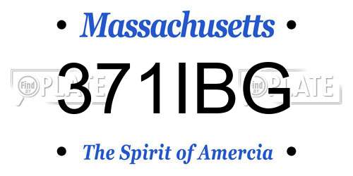 371IBG Massachusetts License Plate
