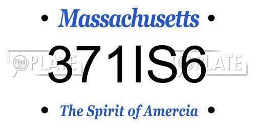 371IS6 Massachusetts License Plate