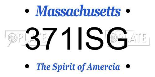 371ISG Massachusetts License Plate