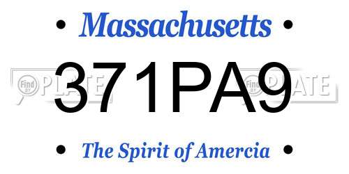 371PA9 Massachusetts License Plate