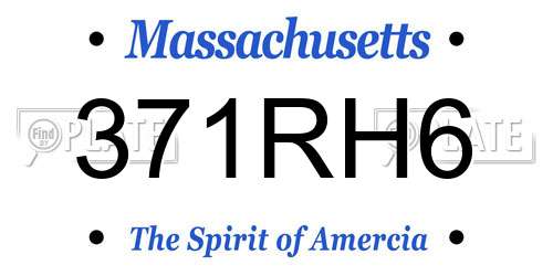 371RH6 Massachusetts License Plate