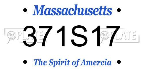 371S17 Massachusetts License Plate