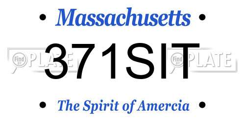 371SIT Massachusetts License Plate