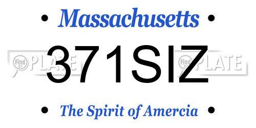 371SIZ Massachusetts License Plate