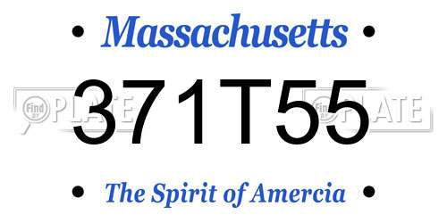 371T55 Massachusetts License Plate