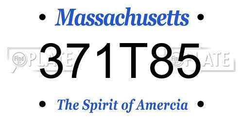 371T85 Massachusetts License Plate