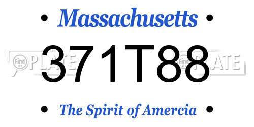 371T88 Massachusetts License Plate