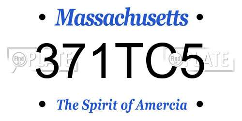 371TC5 Massachusetts License Plate