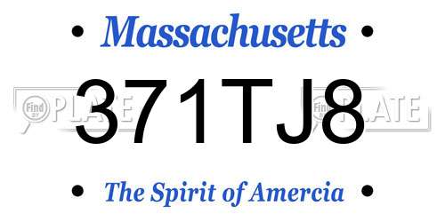371TJ8 Massachusetts License Plate