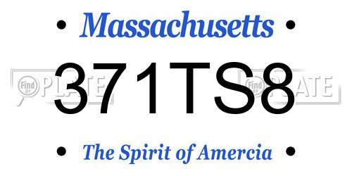 371TS8 Massachusetts License Plate