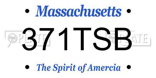 371TSB Massachusetts License Plate