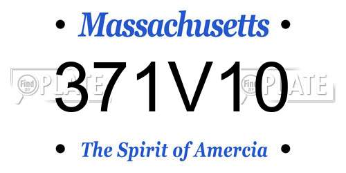 371V10 Massachusetts License Plate