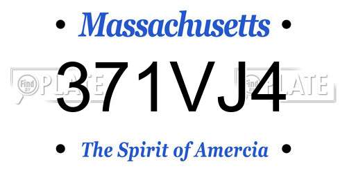 371VJ4 Massachusetts License Plate