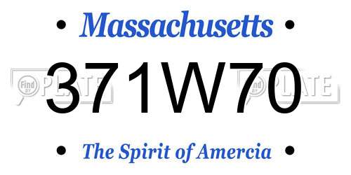 371W70 Massachusetts License Plate