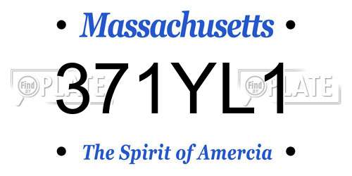 371YL1 Massachusetts License Plate