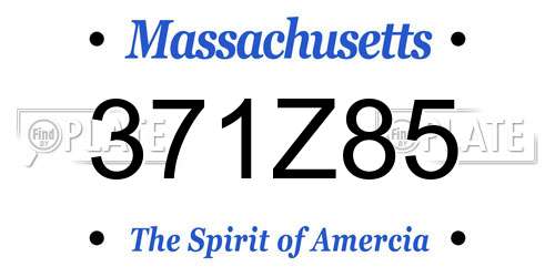 371Z85 Massachusetts License Plate