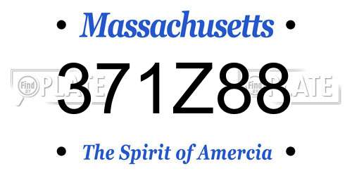 371Z88 Massachusetts License Plate