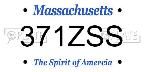 371ZSS Massachusetts License Plate