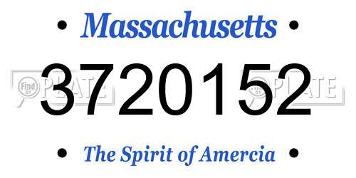 3720152 Massachusetts License Plate