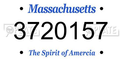3720157 Massachusetts License Plate