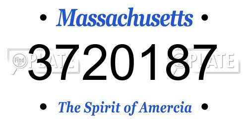 3720187 Massachusetts License Plate