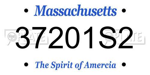 37201S2 Massachusetts License Plate